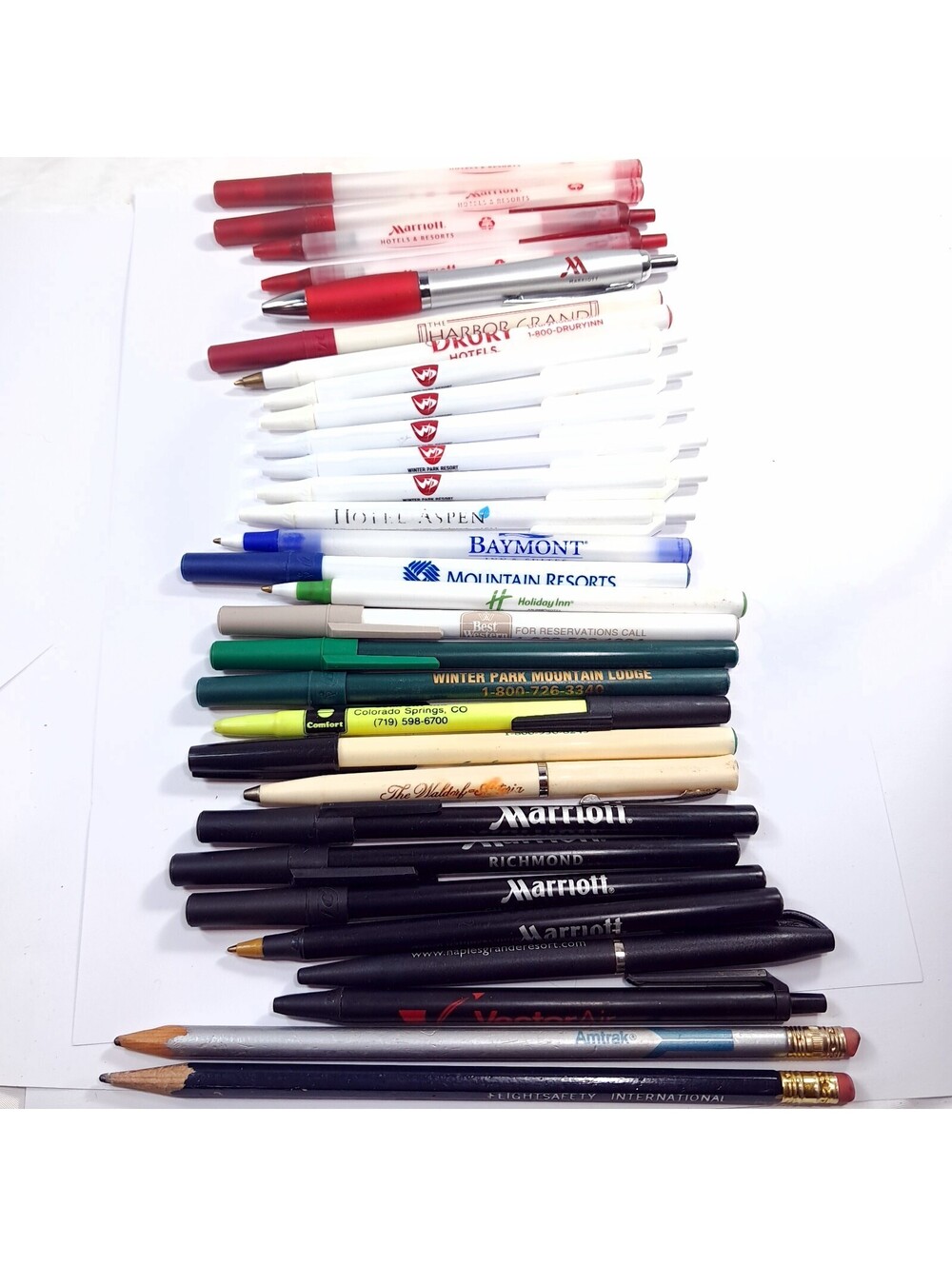 Vintage hotel travel pen pencil set 30 Drury Marriott Holiday Inn Best Western